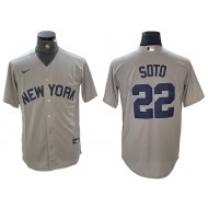 New York Yankees #22 Juan Soto Away Player Name Jersey - Gray