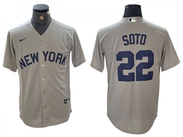 New York Yankees #22 Juan Soto Away Player Name Jersey - Gray