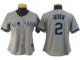 Women New York Yankees #2 Derek Jeter Player Name Jersey - White/Navy/Gray