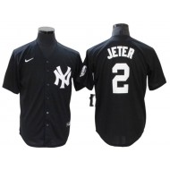 New York Yankees #2 Derek Jeter Black Fashion Cool Base Jersey