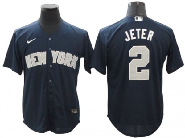 New York Yankees #2 Derek Jeter Alternate Player Name Jersey - Navy