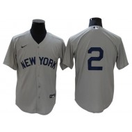 New York Yankees #2 Derek Jeter Away Limit Jersey - Gray