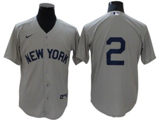 New York Yankees #2 Derek Jeter Away Limit Jersey - Gray