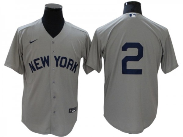 New York Yankees #2 Derek Jeter Away Limit Jersey - Gray