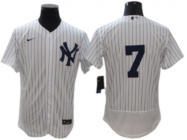 New York Yankees #7 Mickey Mantle Home Authentic Player Jersey - White