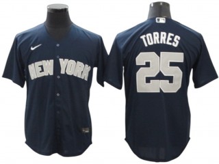 New York Yankees #25 Gleyber Torres Alternate Player Name Jersey – Navy