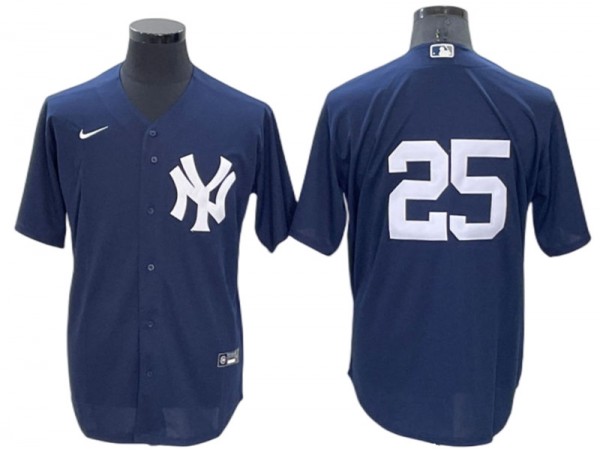 New York Yankees #25 Gleyber Torres Alternate Jersey – Navy