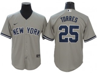 New York Yankees #25 Gleyber Torres Road Player Name Jersey - Gray