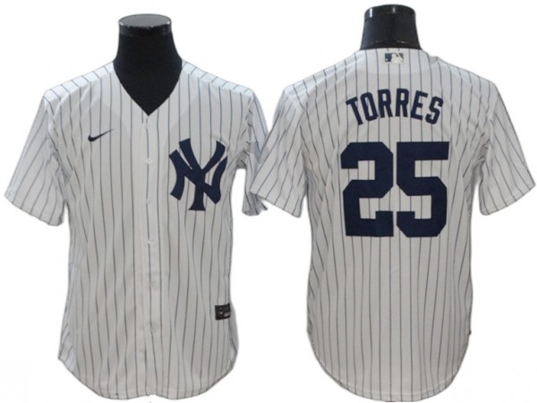 New York Yankees #25 Gleyber Torres Home Player Name Jersey - White