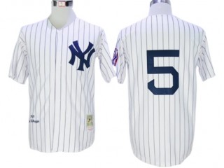 New York Yankees #5 Joe DiMaggio White Throwback Jersey