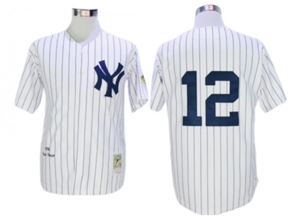 New York Yankees #12 Wade Boggs White 1996 Throwback Jersey