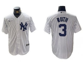 New York Yankees #3 Babe Ruth Home Limited Player Name Jersey - White