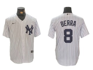 New York Yankees #8 Yogi Berra Home Player Name Jersey - White