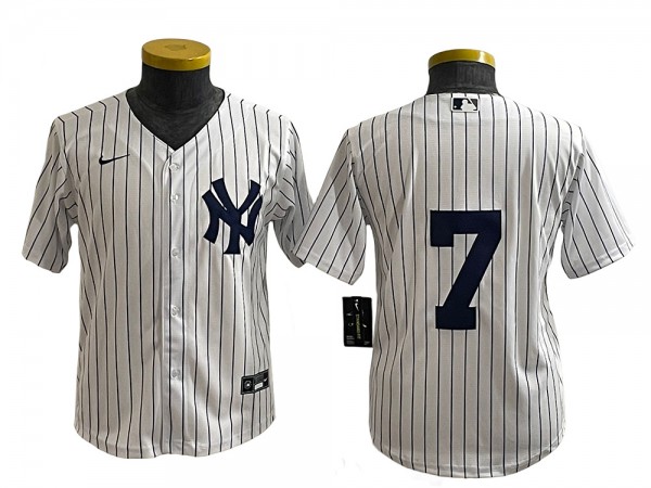 New York Yankees #7 Mickey Mantle Home Limit Jersey - White