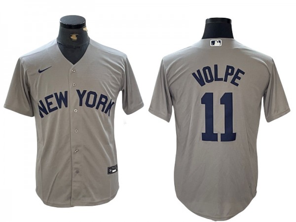 New York Yankees #11 Anthony Volpe Away Player Name Jersey - Gray