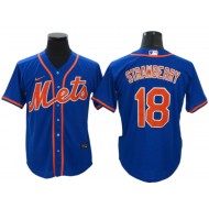 New York Mets #18 Darryl Strawberry Royal Alternate Cool Base Jersey