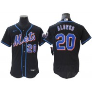 New York Mets #20 Pete Alonso Black Flex Base Jersey