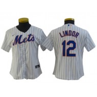 Women's New York Mets #12 Francisco Lindor Cool Base Jersey - Royal/White