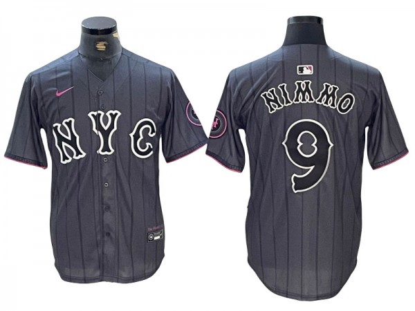 New York Mets #9 Brandon Nimmo Graphite 2024 City Connect Limited Jersey