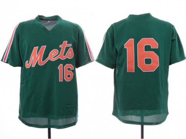 New York Mets #16 Dwight Gooden Green Mesh BP Throwback Jersey