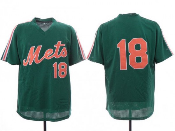 New York Mets #18 Darryl Strawberry Green 1988 Mesh BP Throwback Jersey