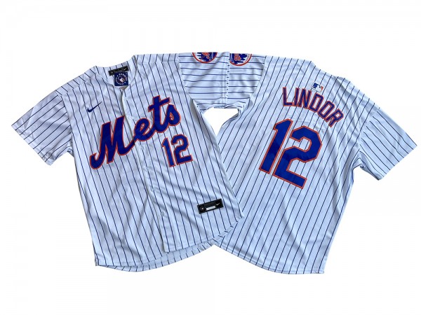 New York Mets #12 Francisco Lindor White Home Limited Jersey