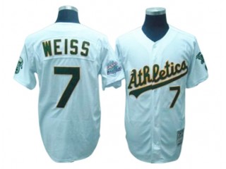 Oakland Athletics #7 Walt Weiss White Home Throwback Jersey