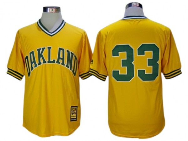 Oakland Athletics #33 Jose Canseco Gold Turn Back The Clock Copperstown Collection Jersey