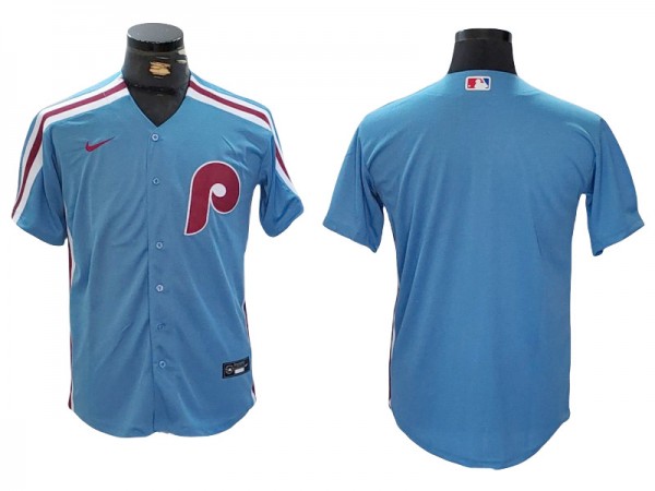 Philadelphia Phillies Blank Light Blue Cool Base Jersey