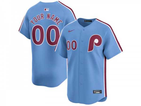 Custom Philadelphia Phillies Light Blue Alternate Limited Jersey