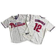 Philadelphia Phillies #12 Kyle Schwarber Cream Alternate Jersey