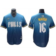 Philadelphia Phillies #16 Brandon Marsh Blue 2024 City Connect Limited Jersey