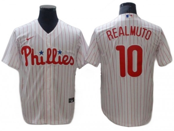 Philadelphia Phillies #10 J.T. Realmuto White Home Jersey