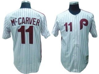 Philadelphia Phillies #11 Tim McCarver White 1976 Throwback Jersey