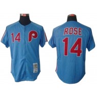 Philadelphia Phillies #14 Pete Rose Light Blue 1980 Throwback Jersey