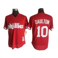 Philadelphia Phillies #10 Darren Daulton 1991 Red Cooperstown Mesh Batting Practice Jersey