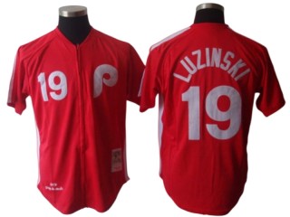 Philadelphia Phillies #19 Greg Luzinski Red Throwback Jersey