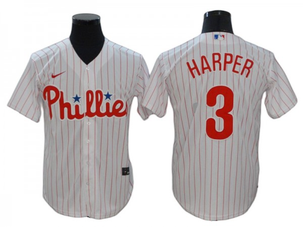 Philadelphia Phillies #3 Bryce Harper White Home Jersey