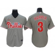 Philadelphia Phillies #3 Bryce Harper Gray Away Jersey