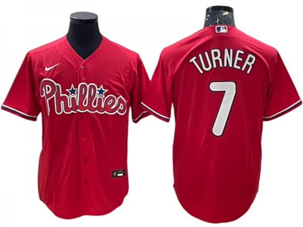 Philadelphia Phillies #7 Trea Turner Red Alternate Jersey