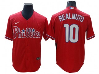 Philadelphia Phillies #10 J.T. Realmuto Red Cool Base Jersey