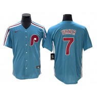 Philadelphia Phillies #7 Trea Turner Light Blue Cool Base Jersey