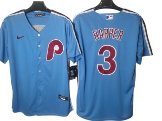 Philadelphia Phillies #3 Bryce Harper Cool Base Jersey - Light Blue