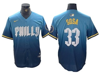 Philadelphia Phillies #33 Edmundo Sosa 2024 City Connect Limited Jersey - Blue