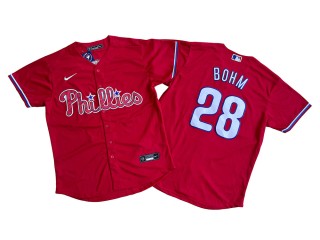 Philadelphia Phillies #28 Alec Bohm Red Cool Base Jersey