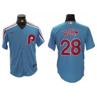 Philadelphia Phillies #28 Alec Bohm Cool Base Jersey - Light Blue