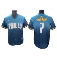 Philadelphia Phillies #7 Trea Turner 2024 City Connect Limited Jersey - Blue