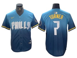 Philadelphia Phillies #7 Trea Turner 2024 City Connect Limited Jersey - Blue