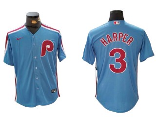 Philadelphia Phillies #3 Bryce Harper Cool Base Jersey - Light Blue