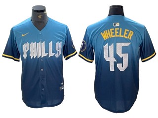 Philadelphia Phillies #45 Zack Wheeler 2024 City Connect Limited Jersey - Blue